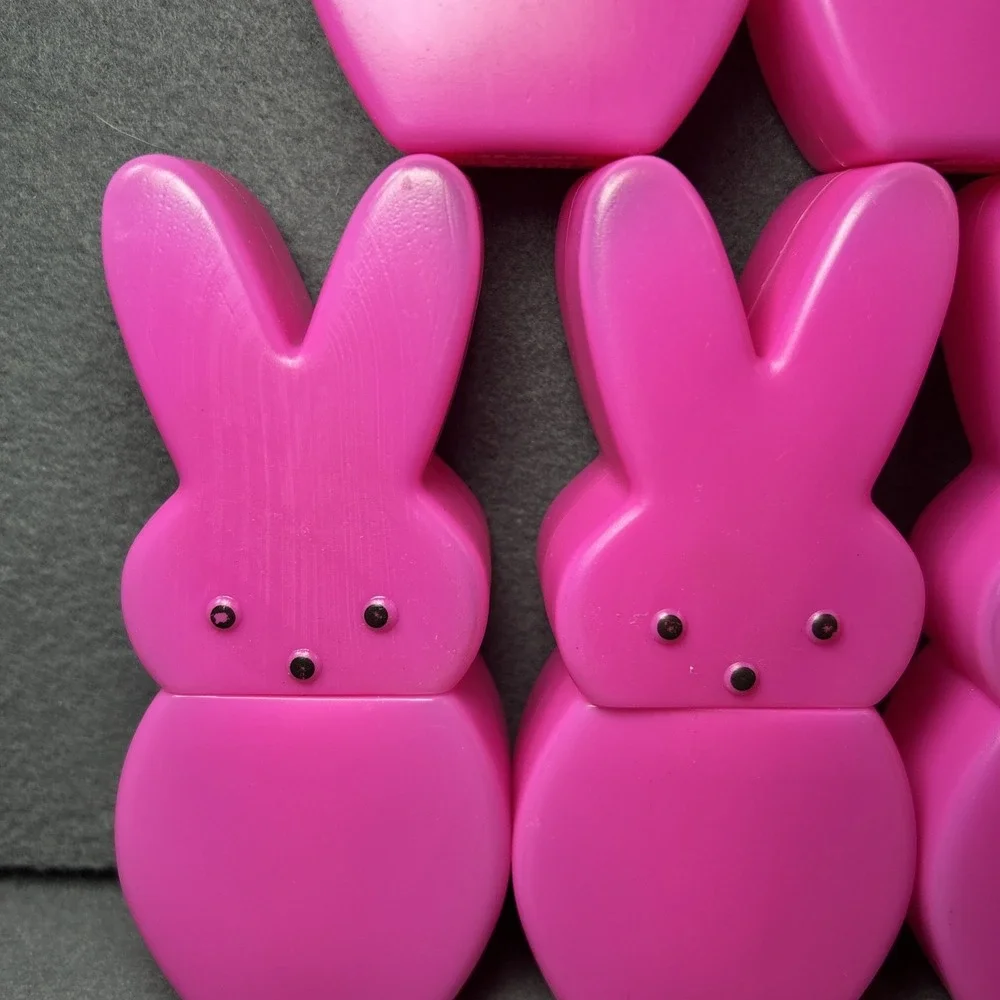 2009 PEEPS Pink‎ Plastic Figures Lot Of 5 Easter Collectible Decor Just Born Inc